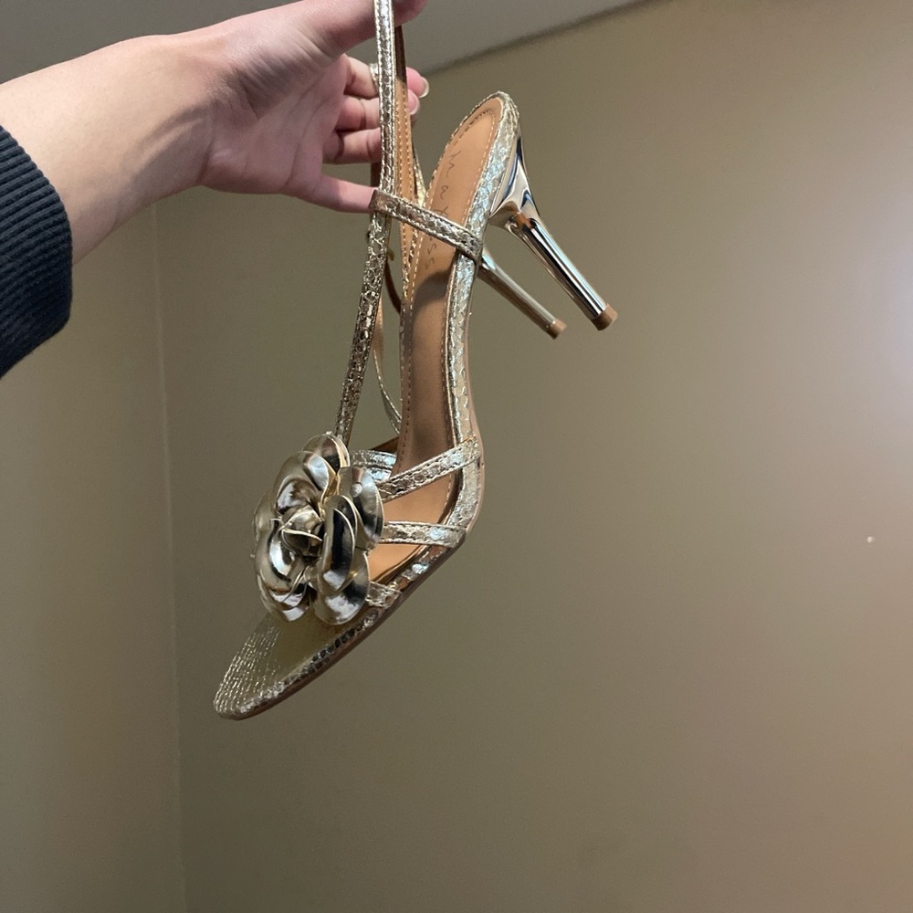 Elegant Gold Strappy Heels